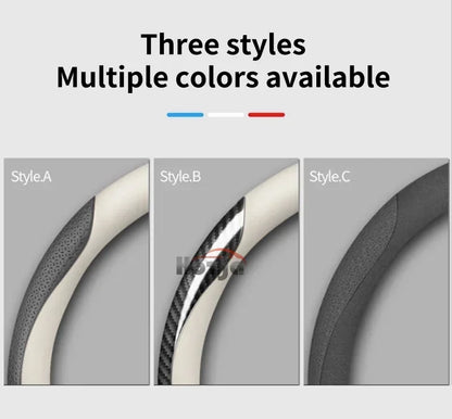Leather car steering wheel cover suitable for Kia Sportage GT-Line RHD, K5 GT-Line RHD, EV6 RHD, EV9 RHD, Carnival RHD K4 RHD