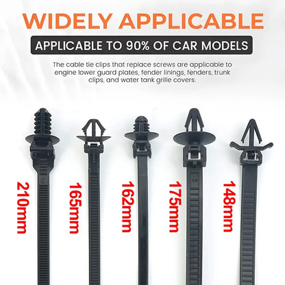 Nylon Push Clip Zip Tie Fastener Universal Car Bumper Fender Retainer Self Locking Nylon Strap Body Trim Repair Accessories