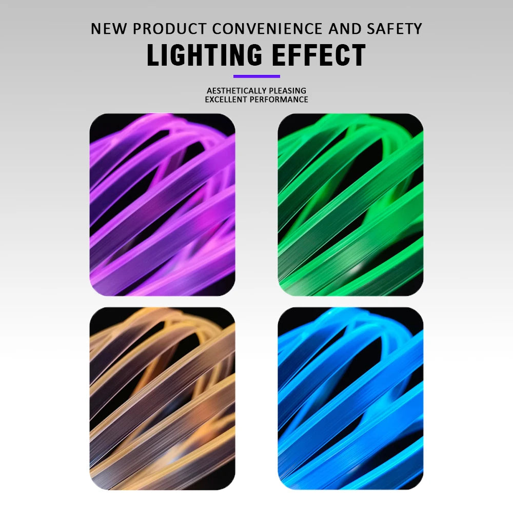 LED Ambient Light Car Interior Strip Light RGB Auto Environment Light APP Control Car Center Console Decoration Accessories