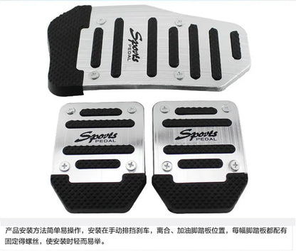 3 Pcs Manual Anti-Slip Car Pedals - Ergonomically Designed, Durable, Suitable For Throttle, Brake, Clutch Pedal  Car Accessories