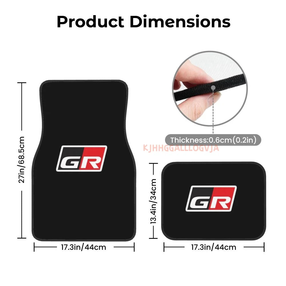 GR 4PCS Crystal Velvet Car Floor Mats Set of Four Anti Fouling Car Mats Carpet Anti Slip Car Floor Mats