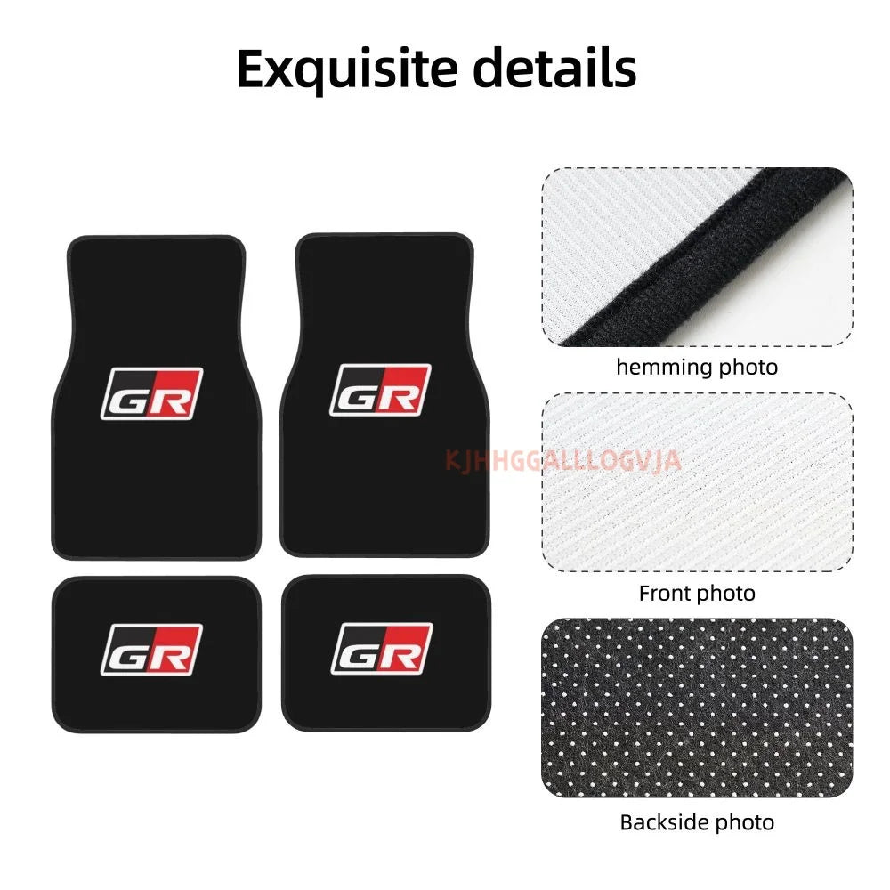 GR 4PCS Crystal Velvet Car Floor Mats Set of Four Anti Fouling Car Mats Carpet Anti Slip Car Floor Mats