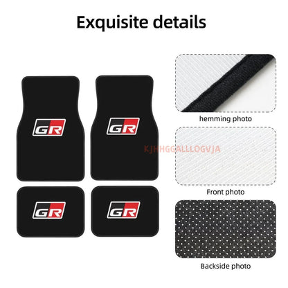 GR 4PCS Crystal Velvet Car Floor Mats Set of Four Anti Fouling Car Mats Carpet Anti Slip Car Floor Mats