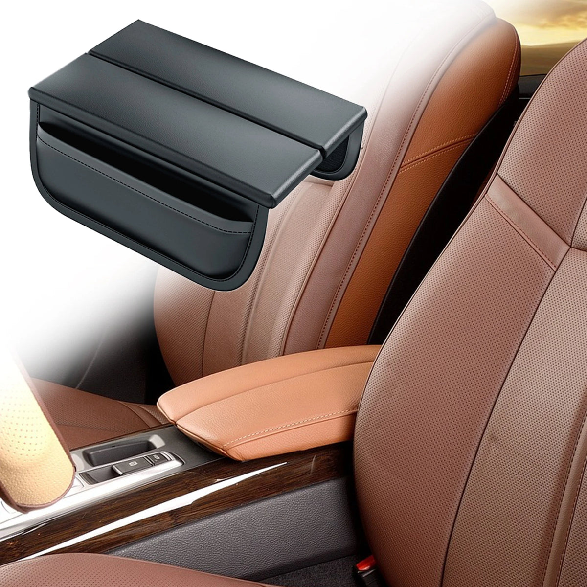Car Armrest Cover  Auto Center Console Cover Universal Automobile Accessories Protector  Arm Rest Cushion Mat PU leather