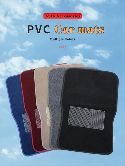 4PCS Car Floor Mats Universal Carpet Full Set Car Floor Mat For Auto Foot Pads Automobile Carpet Cover Universal Car Styling