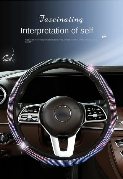 Crystal Car Steering Wheel Cover Bling Diamond Car Steering Wheel Cover RhinestonesAuto Interior Decoration Accessories