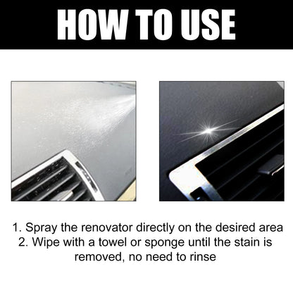 Car Interior Cleaner Restorer Spray Dashboard Plastic Leather Cleaner Protectant Polish Remove Stains Oil  Anti UV Interior100ml