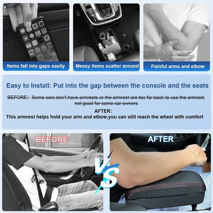 Car Armrest Support Elbow Rest Pad Armrest Extender Console Storage Organizer Adjustable Height Comfort Arm Rest Pads Universal