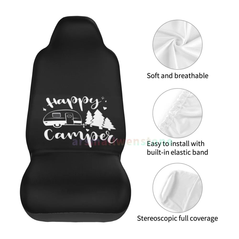 Camper Car Seat Cover 2PCS Front Car Seat Cover Seat Anti Fouling Protective Cover Cute Car Accessories