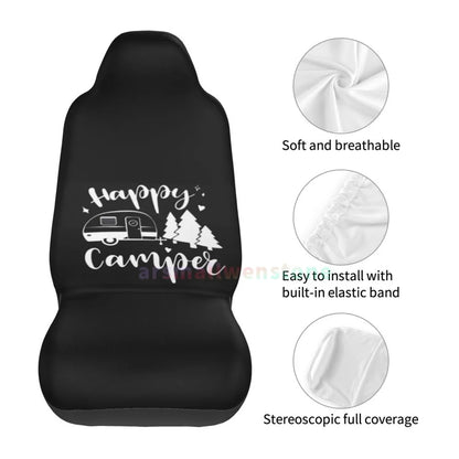 Camper Car Seat Cover 2PCS Front Car Seat Cover Seat Anti Fouling Protective Cover Cute Car Accessories