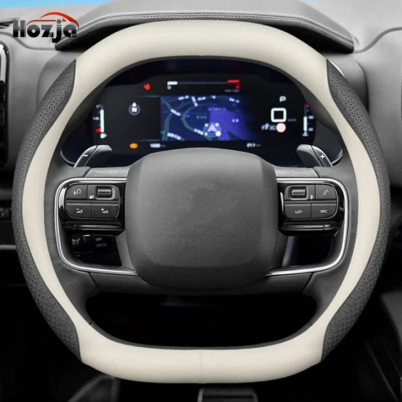 Leather car steering wheel cover suitable for Kia Sportage GT-Line RHD, K5 GT-Line RHD, EV6 RHD, EV9 RHD, Carnival RHD K4 RHD
