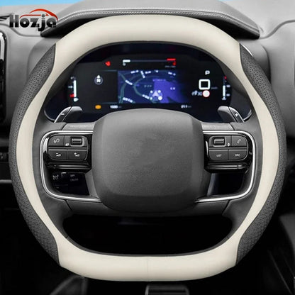 Leather car steering wheel cover suitable for Kia Sportage GT-Line RHD, K5 GT-Line RHD, EV6 RHD, EV9 RHD, Carnival RHD K4 RHD