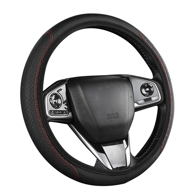 SEAMETAL 37-39CM Steering Wheel Cover Anti Slip Breathable Steering Cover Universal Microfiber Leather Steer Wheel Protector