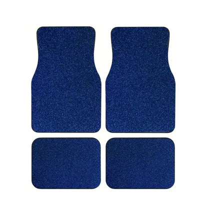 Universal Car Floor Mats Set of 4 Blue Texture Non-Slip Waterproof Auto Carpet Easy Clean Interior Accessory for Sedan SUV