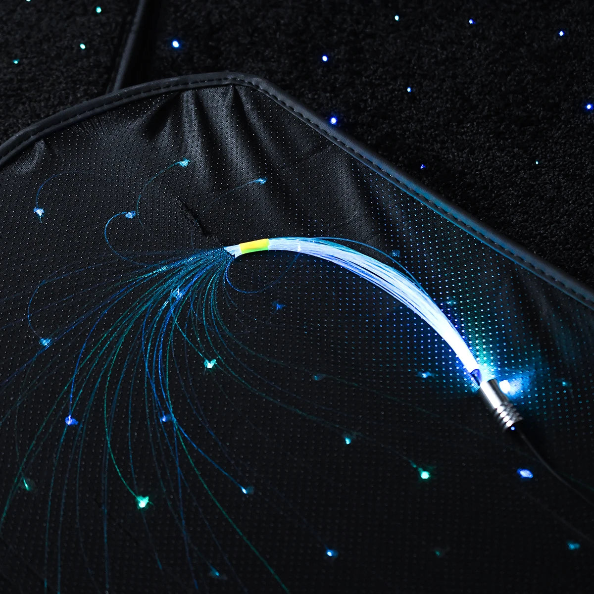2025 latest illuminated car floor MATS, General Starry Sky car floor MATS, Fiber Starlight car carpet 4-piece set interior modif
