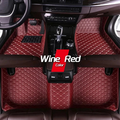 Car Mats Floor For Peugeot 5008 P87 2017~2023 7seat Luxury Leather Mat Car Floor Mats Universal Waterproof Cocho Car Accessories