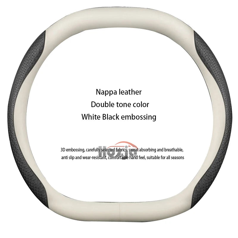 Leather car steering wheel cover suitable for Kia Sportage GT-Line RHD, K5 GT-Line RHD, EV6 RHD, EV9 RHD, Carnival RHD K4 RHD