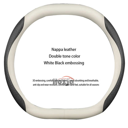 Leather car steering wheel cover suitable for Kia Sportage GT-Line RHD, K5 GT-Line RHD, EV6 RHD, EV9 RHD, Carnival RHD K4 RHD