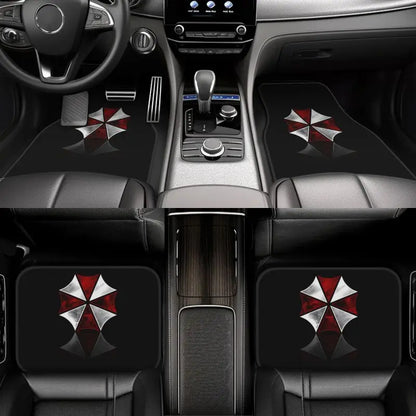 Umbrella Corporation Car Floor Mats of 4 Pieces Anti Slip Front and Rear Foot Mats Universal Car Interior Accessories Decoration