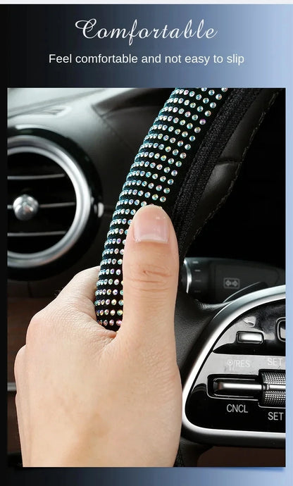 Crystal Car Steering Wheel Cover Bling Diamond Car Steering Wheel Cover RhinestonesAuto Interior Decoration Accessories