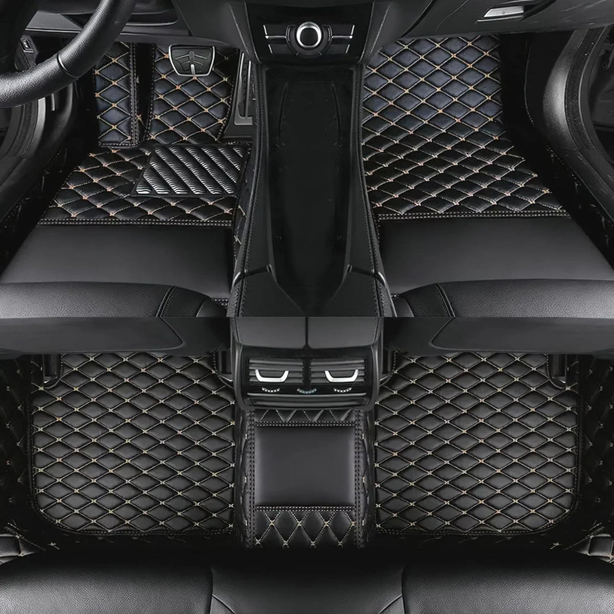 Leather Car Floor Mats For Volkswagen Tiguan 2024 2025 2026 All Weather Waterproof Car Floor Mats
