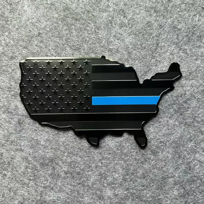 USA Emblems Flag Map Car Sticker, Car Trunk Aluminum Emblem Badge Decal Sticker For Cars Motorcycles Bikes