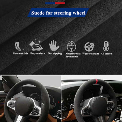Customized Suede Leather Car Steering Wheel Cover For F87 M2 F80 M3 F82 M4 2 M5 F12 F13 M6 F85 X5 M F86 X6 M F33 F30 M Sport
