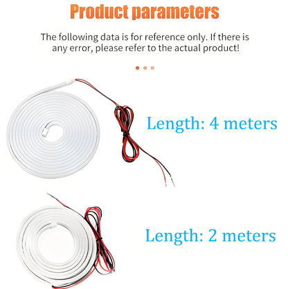 12V Car Trunk LED Strip High-Brightness 2/4M Interior Decoration Wiring Automatic Sensing Tailgate Light Strip Easy Installation