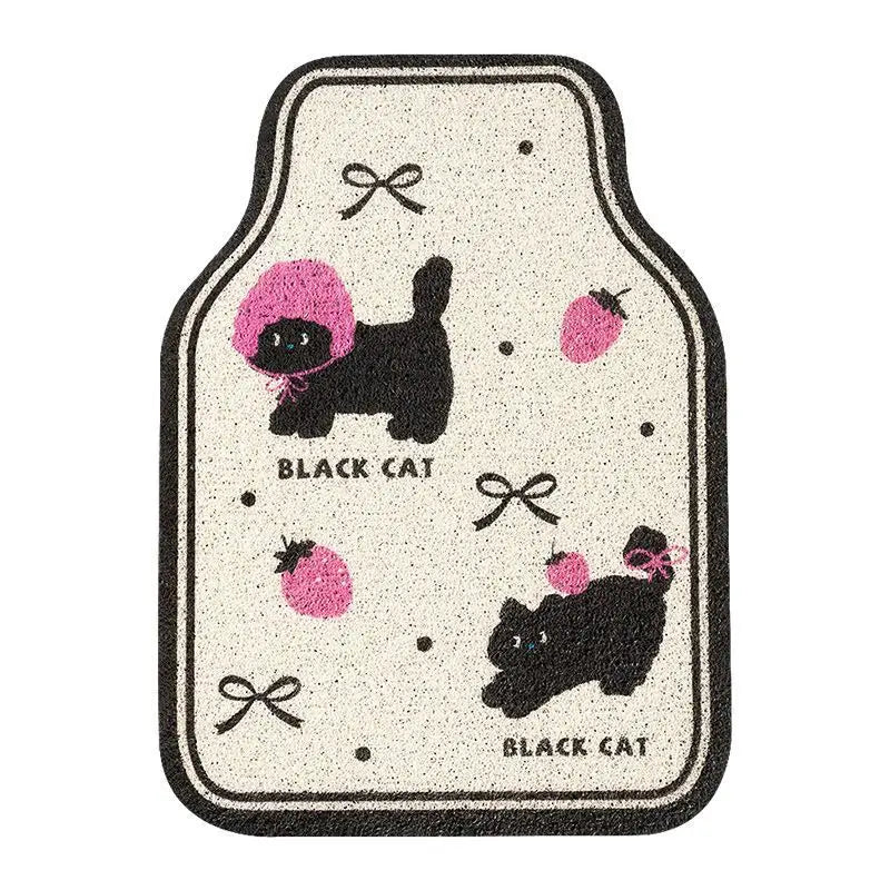 Universal Car Floor Mats Cute Women Driver Side Auto Foot Pad Non Slip Durable Carpet