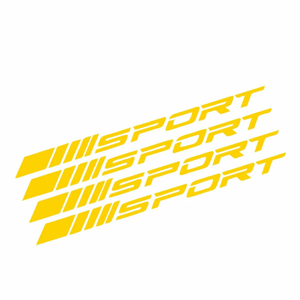 Fashion 4pc Car Stickers Wheels Rims Sport Racing DIY Stripes Decorative Stickers Emblem Car Styling Car SUV Truck Accessories