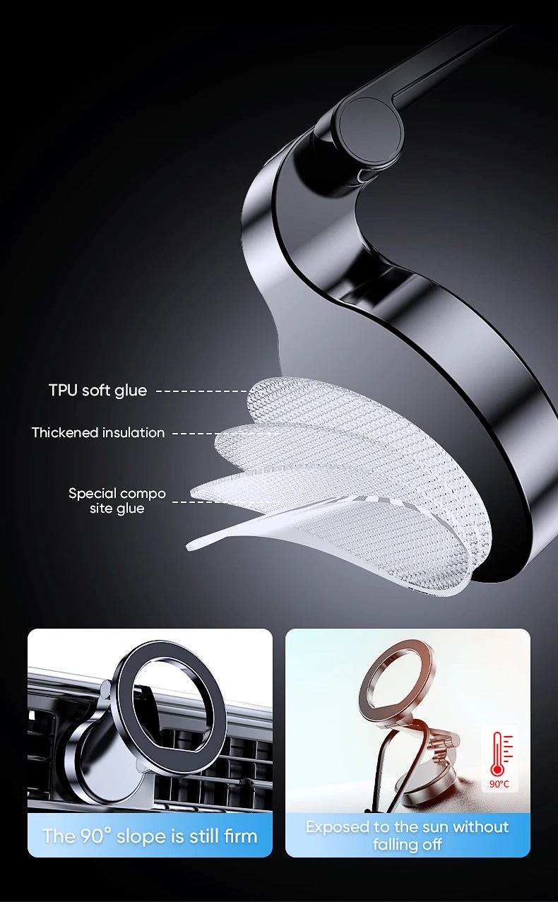 1080 Magsafe Car Phone Holder For Vehicles Mobile Support For The Car Cell Phone Holder in Car For iPhone 16 15 Pro Max Plus