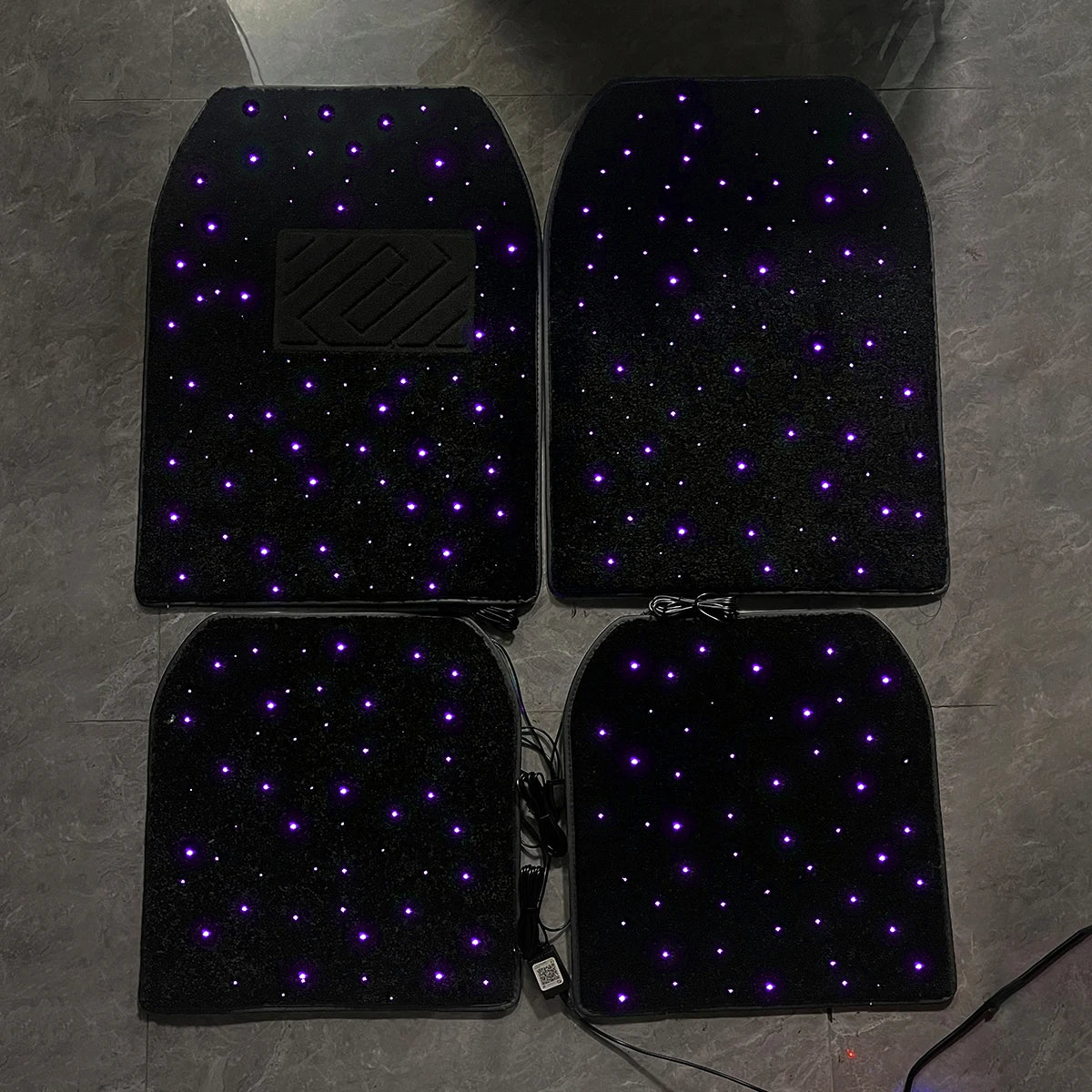 2025 latest illuminated car floor MATS, General Starry Sky car floor MATS, Fiber Starlight car carpet 4-piece set interior modif