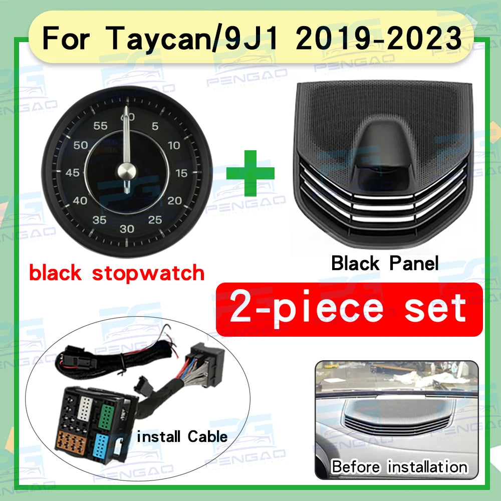 Car stopwatch clock cover For Porsche taycan 9J1stopwatch compass clock 718 instrument panel stopwatch cover electronic
