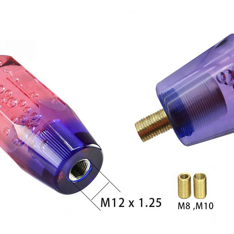 10/15/20cm Blue Purple Shift Knob Crystal Transparent Gear Shift Knob Car Modification Universal Manual Automatic Shift Knob