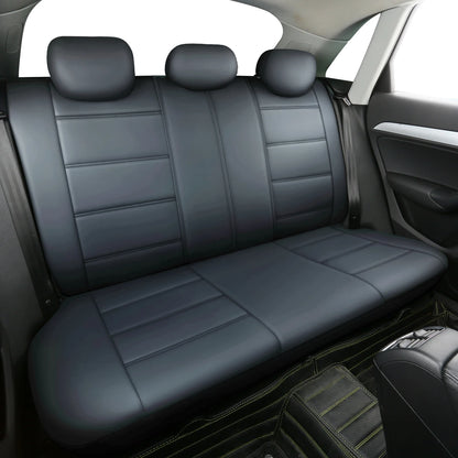 Lux Artificial PU Leather Car Seat Cover Universal Size Full Set Airbag Compatible Fit Most Cars