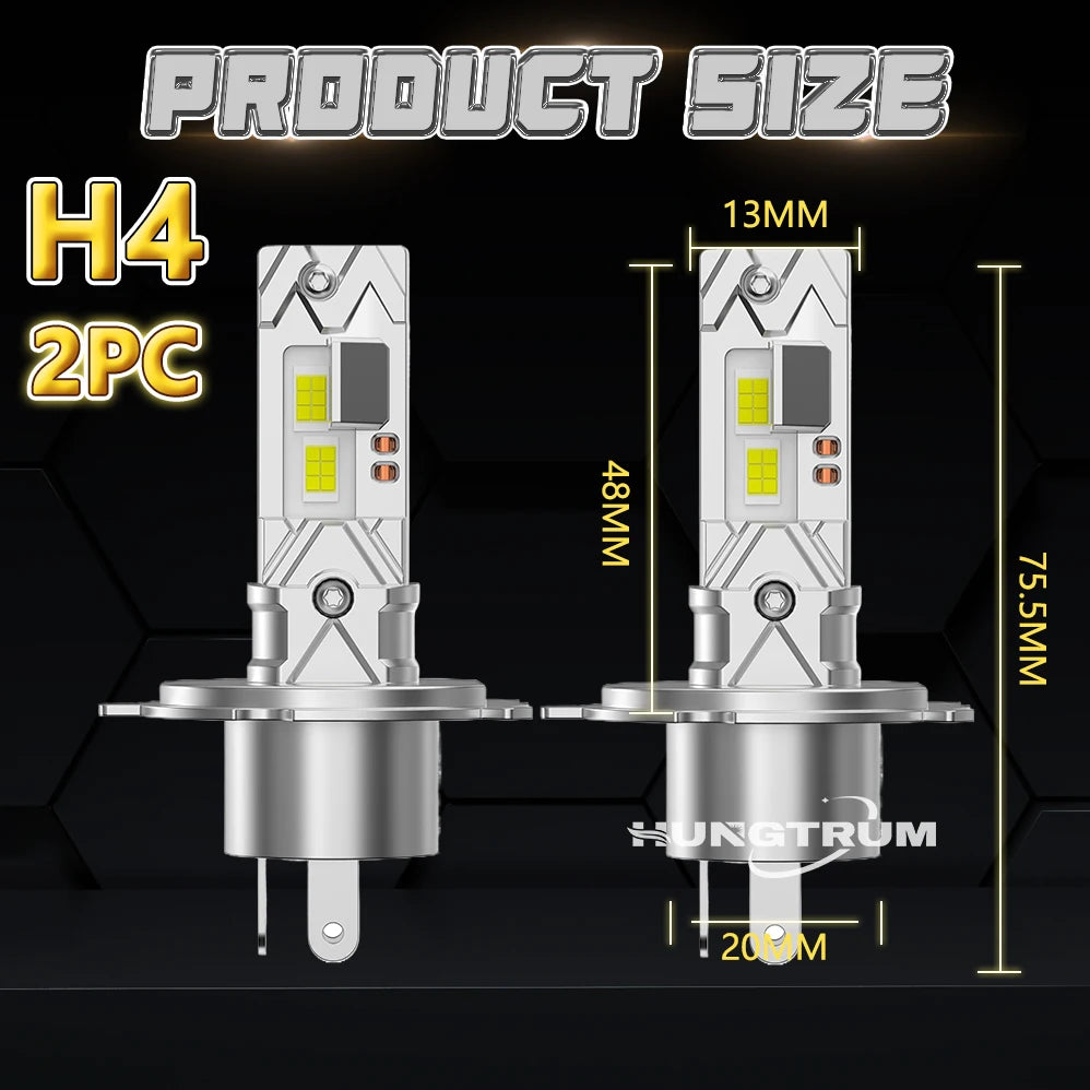 Kit Lâmpada LED H1/H4/H7 1000W 6000K 12V - Super Brilhante