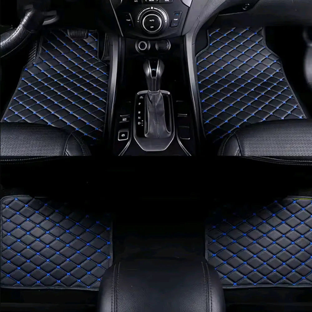 4pcs Automobile Rugs Leather Car Carpet Interior Accessories Car Floor Mats Universal Waterproof Front Rear Full Set
