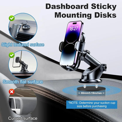 Universal Car Suction Cup Adhesive Dashboard Mount Pad Base for Navigation GPS Brackets 80mm Round Car Mobile Phone Holder Stand