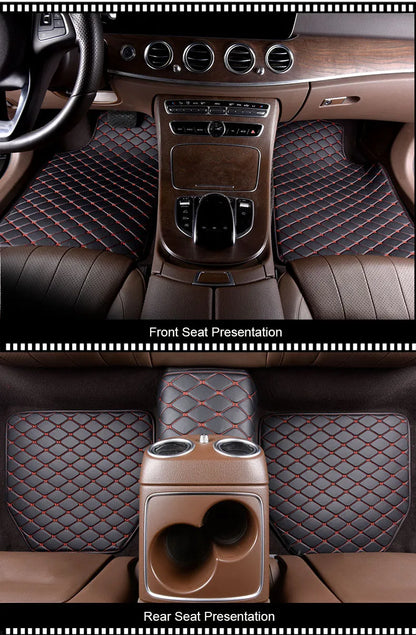 Universal 5Pcs Car Floor Mats PU Leather Waterproof Dust-Proof Auto Carpet Protector pads Fashion Car Interior Accessories