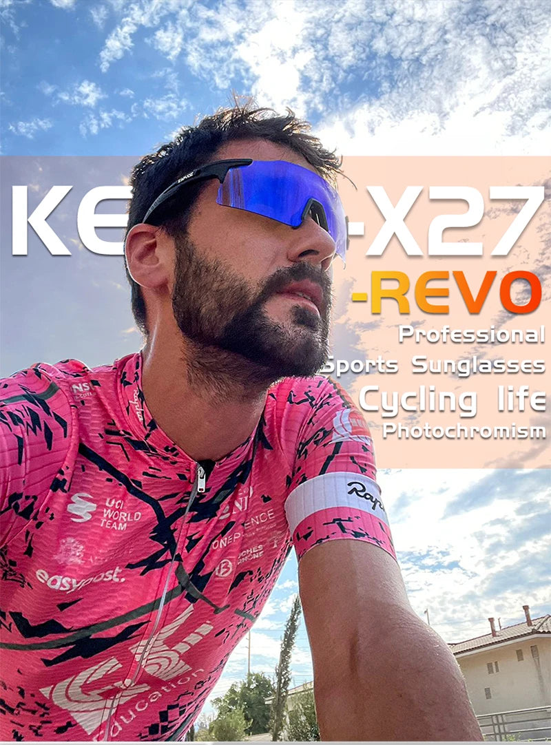 Kapvoe 2026 Photochromic Cycling Sunglasses Rimless Men Running Outdoor Sports Bike Glasses MTB Glasses Eyewear Bicycle Goggles