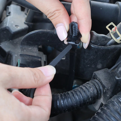 Nylon Push Clip Zip Tie Fastener Universal Car Bumper Fender Retainer Self Locking Nylon Strap Body Trim Repair Accessories