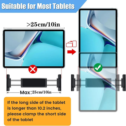 Universal Car Headrest Tablet Mount for IPads, and Cell Phones - Hands-Free Entertainment for Backseat Passengers