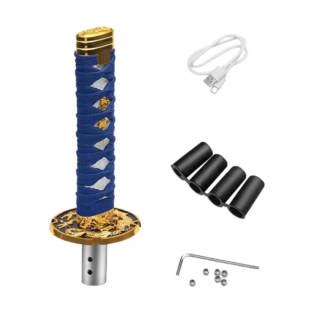 Katana Samurai Sword Shift Knob Shifter With Adapters Manual Transmission Gear Shift knob Warrior Sword Shift Knob Adapter 15mm