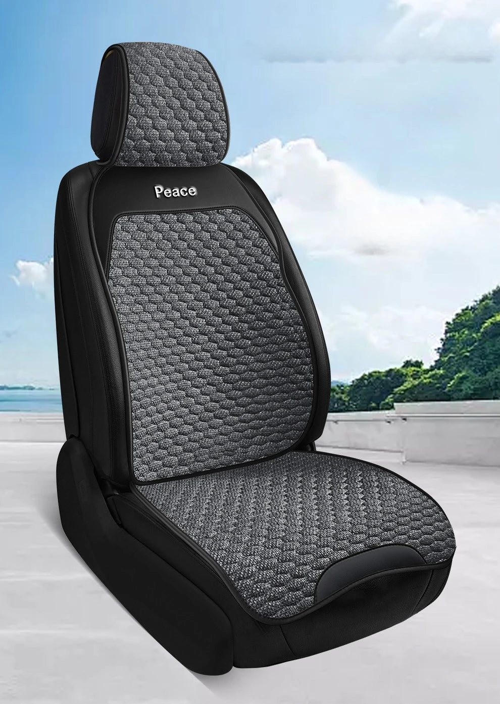 Breathable Linen Car Seat Cushion Comfortable and Wearable Car Seat Cover Universal Fits Most Cars - 1 Unit